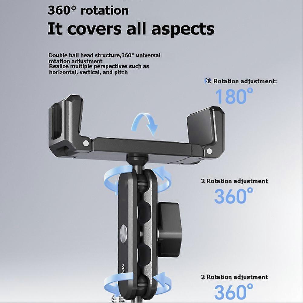 MA56 4-in-1 Phone Clamp Mount 360° Rotation Mount for Livestreaming Vlog Shots Photography Light Tripod