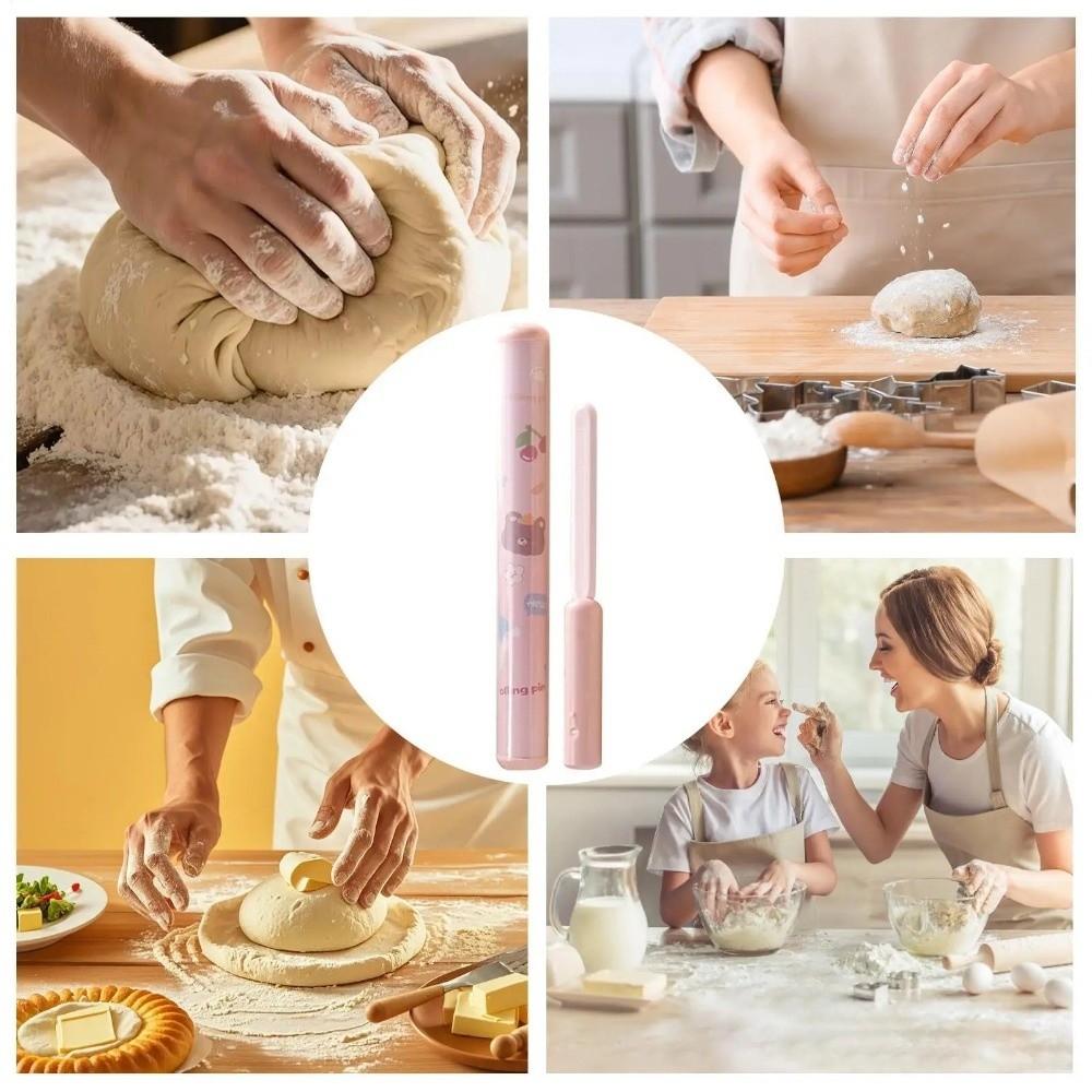 2 in 1 Pastry Roller Cartoon Dough Bake Roller Multifunctional Rolling Pin  Kitchen Use