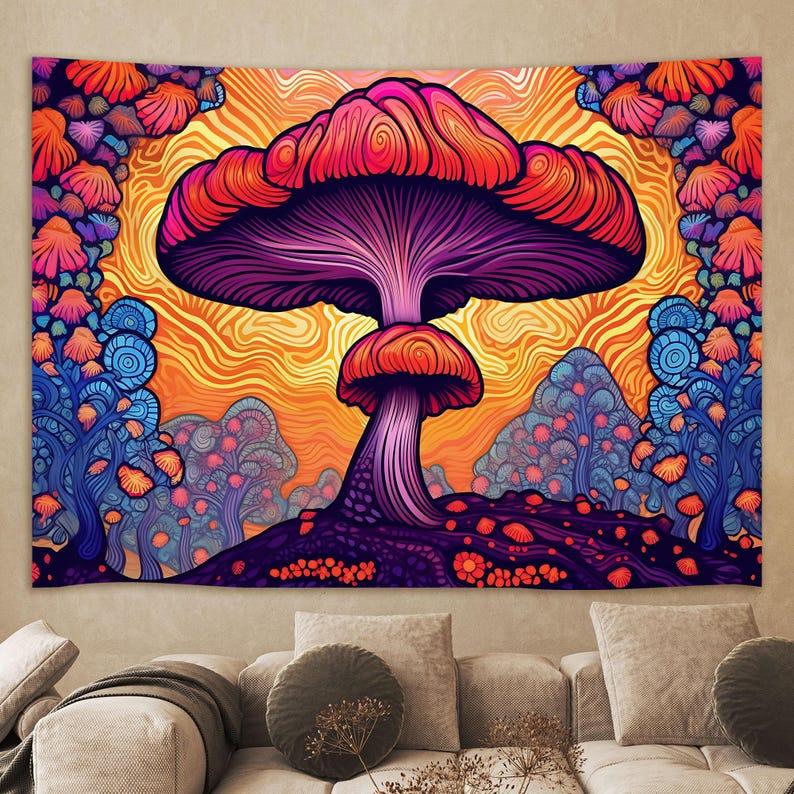 mushroom tapestry 75x100