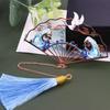 Ruihe Rose Gold Tassel Folding Fan Bookmark with Gift Box for Teachers