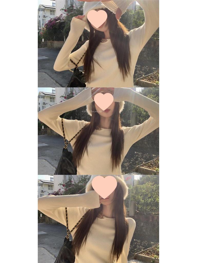 Women's Irregular Apricot Pullover Sweater - New Autumn Design, Long Sleeve Knitted Top