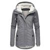 Women's Hooded Sherpa Lined Midi Coat Solid Color Zip Up Warm Winter Casual Outerwear Jacket