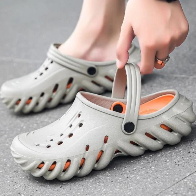 Fashion Platform Eva Sabot Hole Slides Men's Shoe Soft Male Slipper Comfortable Original 2025 Fashion Summer Sale Y2k Casual Low Price