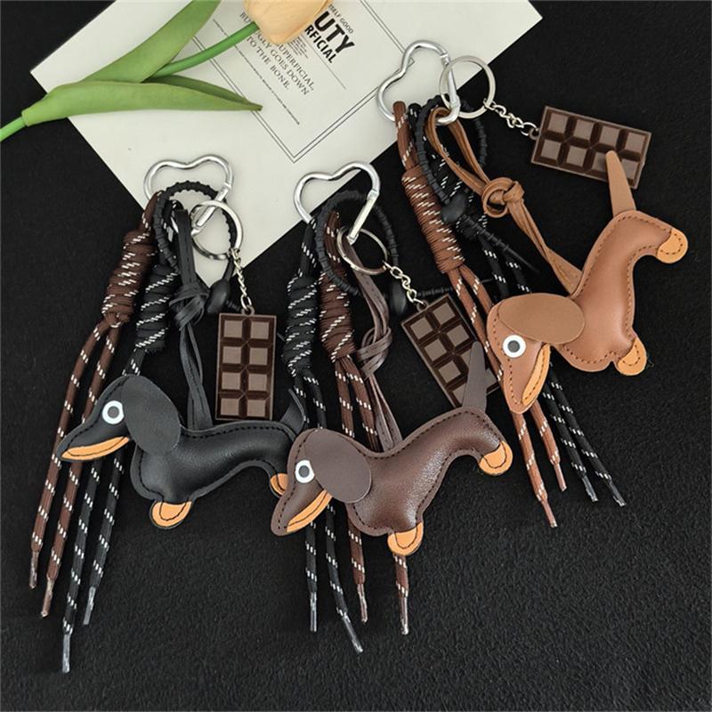 1PC Natural Gift Keychain Backpacks Fashion Daily Delicate Touch Carrying Sausage Dog Practicality Cute Car Keys