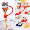 Peach Flower Drinkware Accessories Cartoon Straws Plugs Silicone Dust-Proof Cap Pipette Tip Cover