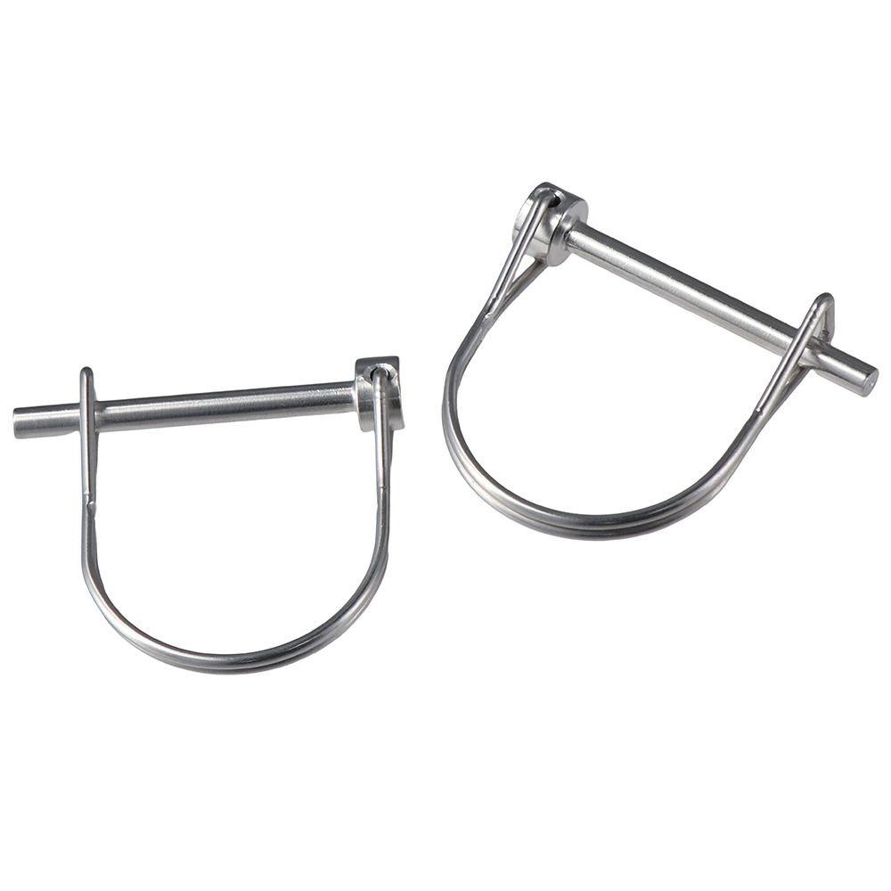 2Pcs Tiny 316 Stainless Steel Full Marine Grade 3/16" x 1.97" Spring Buckle Pin Shaft Locking Pin D-shaped Safety Coupler Pin