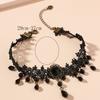 Accessories Black Neck Chain Lace, Clavicle Chain Light Luxury High-end, Hollow Fringe Gothic Necklace Women