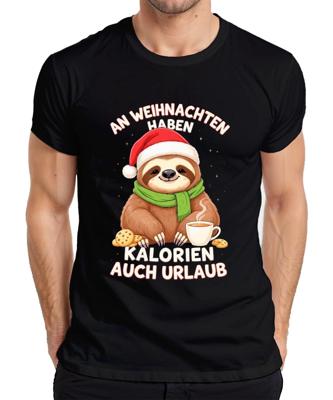At Christmas Calories Holiday Sloth Cookies Funny Gift Mens T-Shirt- XL