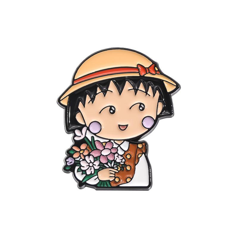 Animation Cartoon Delightful Badge Brooch With Lovely Girl Shape For Memorable Fashion Statement