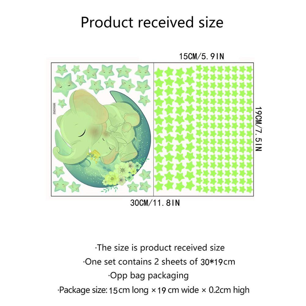 Children's Room Decor Bear Bedroom Ceiling Background Wall Wall Sticker Elephant Wallpaper Nightlight Star Decal Glow Stickers