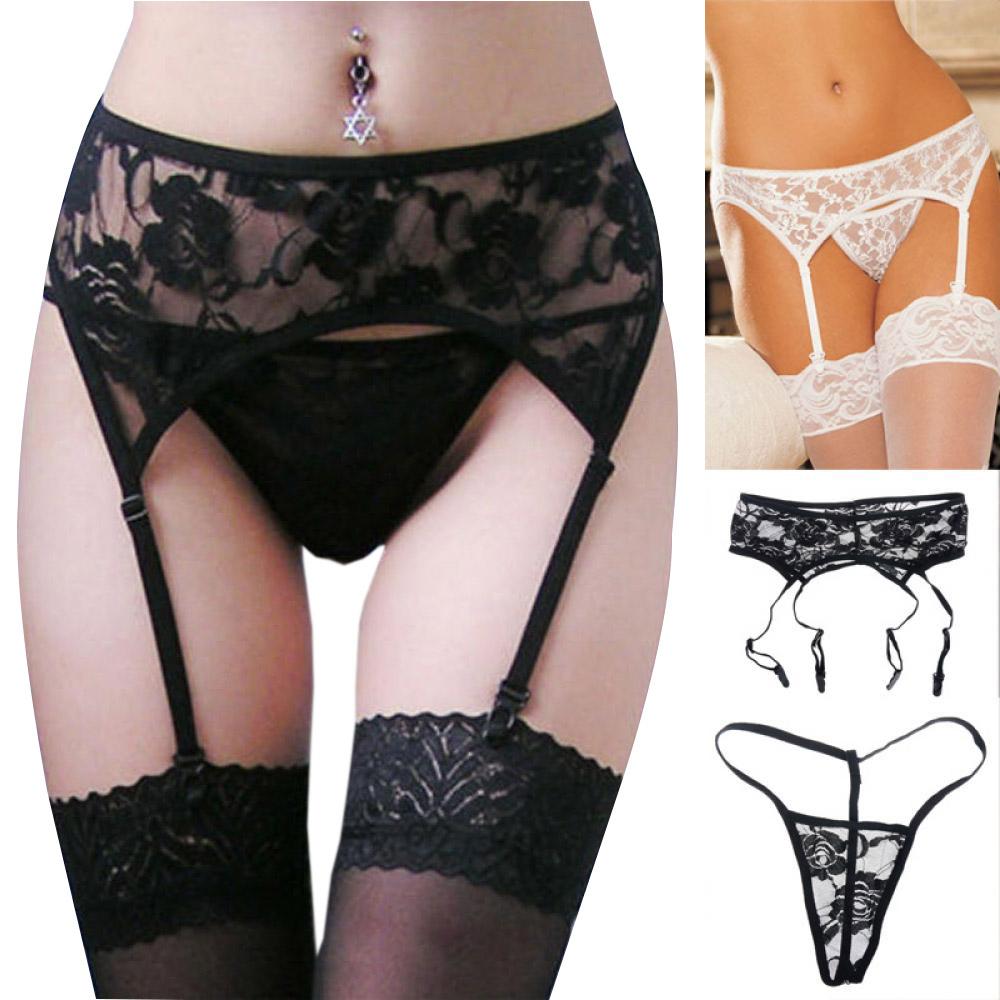 

Стилист Подходящие чулки Пояс Кружевная подтяжка G-String Подвязка