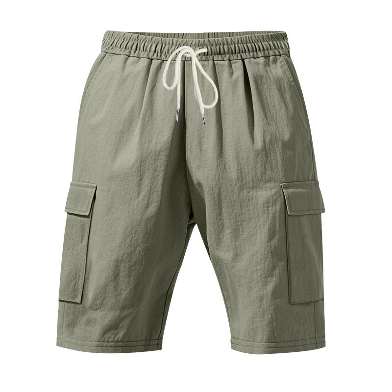 Men's Beach-Ready Breathable Linen Loose-Fit Workwear Multi-Pocket Squat-Friendly Jogging Shorts