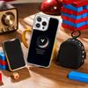 Moon Fashion Art Pattern Design Ins Phone Case for iPhone 16 15 14 13 12 11 Pro Max Sheepskin Silver-edged Protective Case