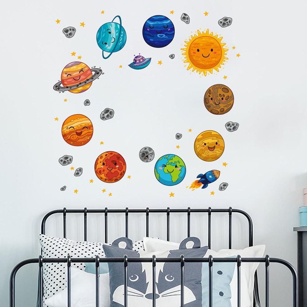 5 Sheet Wall Stickers Children Kid Bedroom Planet Sun Space Solar System
