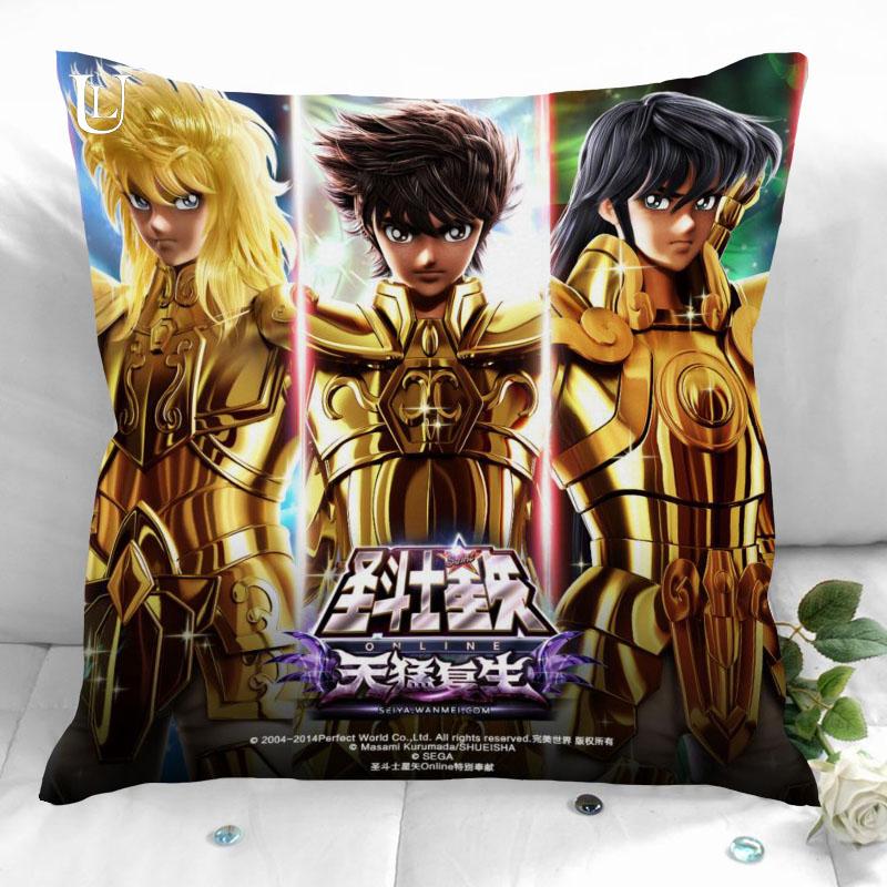 New Custom Saint Seiya Pillowcases Printed Square Pillowcase Home Decorative Zipper Pillow Cover 35X35Cm40X40Cm(One Side)
