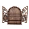 Sun Moon Wall Hanging Crystal Holder Multi Use Wooden Wall Crystal Display Shelf for Collectibles Nail Polish Essential Oils