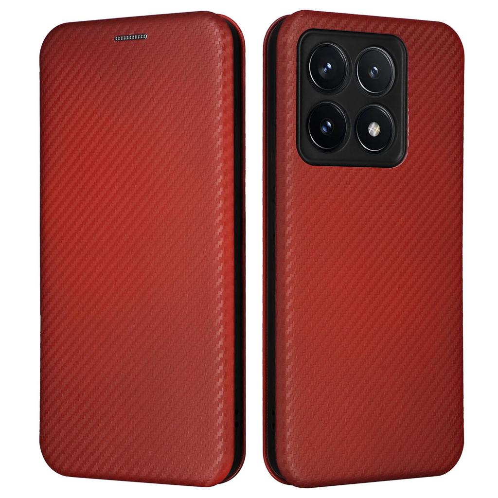 For Xiaomi 14T Case Carbon Fiber Texture Drop-Proof PU Leather Phone Cover
