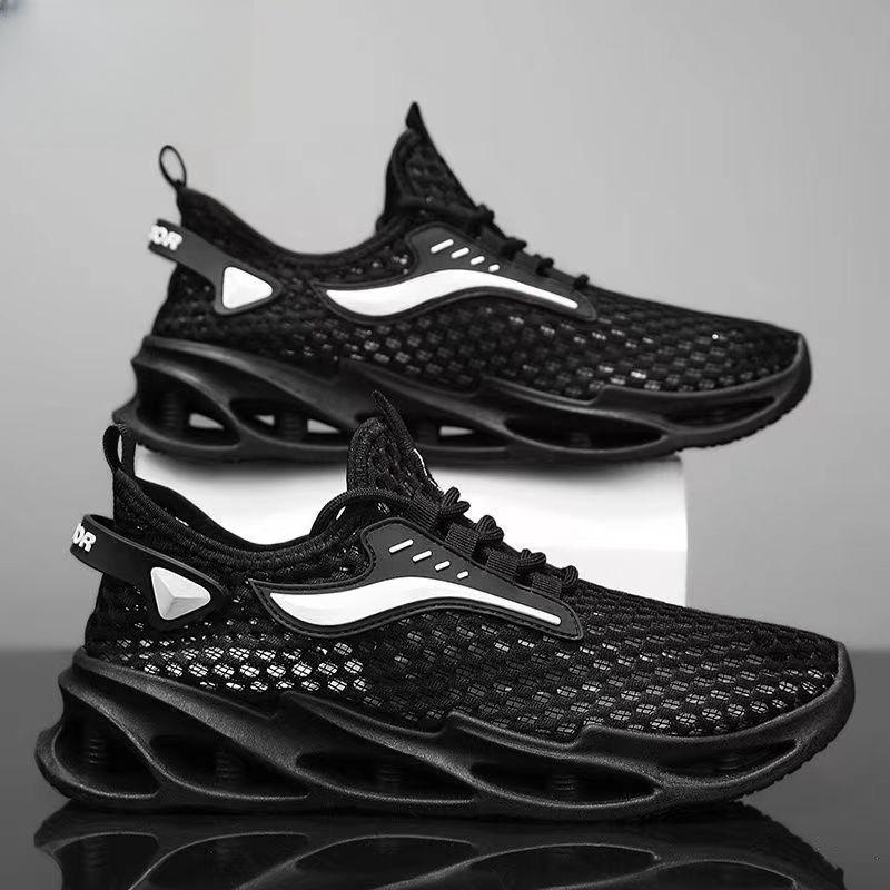 New men's shoes summer breathable mesh shoes sports and leisure shoes labor insurance flat-soled soft-soled running shoes