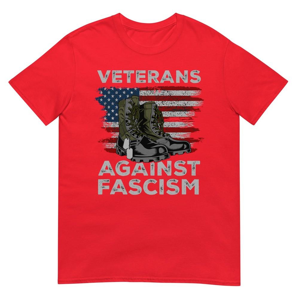Veterans Against Fascism Vintage Us Flag Combat Boots Army TShirt S