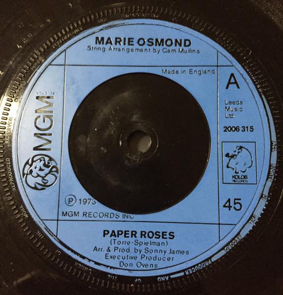 

7inch Record MARIE OSMOND - Paper Roses 2006315 MGM Records 1973 UK Pop Used