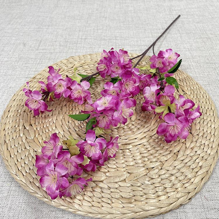 One Silk Artificial Cherry Blossom Branch More Flower Heads 67cm for Wedding Sakura Tree Decoration