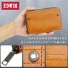 Edwin Coin Purse Embossed Synthetic Recycled Bill Coin Card Box Included 0510636, Logo, Rivets, Leather, Leather, Storage, Storage, Storage,