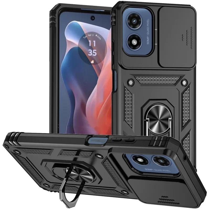 Pancerne etui odporne na wstrząsy do Motorola G67 G77 G06 Power G56 G86 G05 G15 G35 G55 G75 5G G85 G04S E15 Pokrowiec z uchwytem pierścieniowym Coque