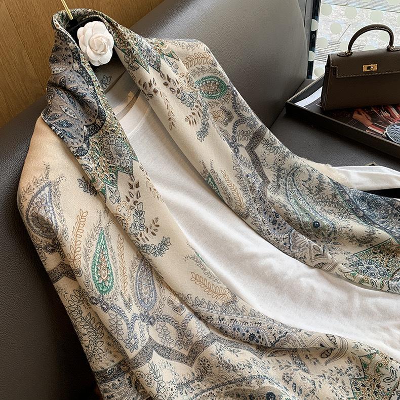 130*130cm Extra Large Square Scarf Fashion Scarves Cotton and Linen Hand Feel Scarf Lightweight Wraps Neck Scarves for Women