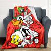 1pc Looney Tunes Flannel Throw Blanket - HD Printed Lightweight Soft Warm All-Season Blanket for Sofa, Bed, Travel076