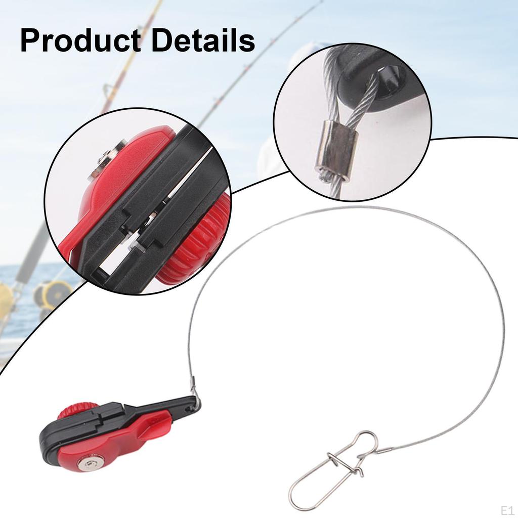 Release Clip 30 cm Leader 360° Rotation Fishing Gear Downrigger Line Snap for Outdoor
