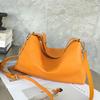 Borsa a tracolla da donna in vera pelle di grande capacità - Nuova borsa a forma di raviolo casual da pendolare 2025
