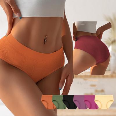 Women's Seamless Plus Size Women's Underwear Mid Waist Breathable Underwear
