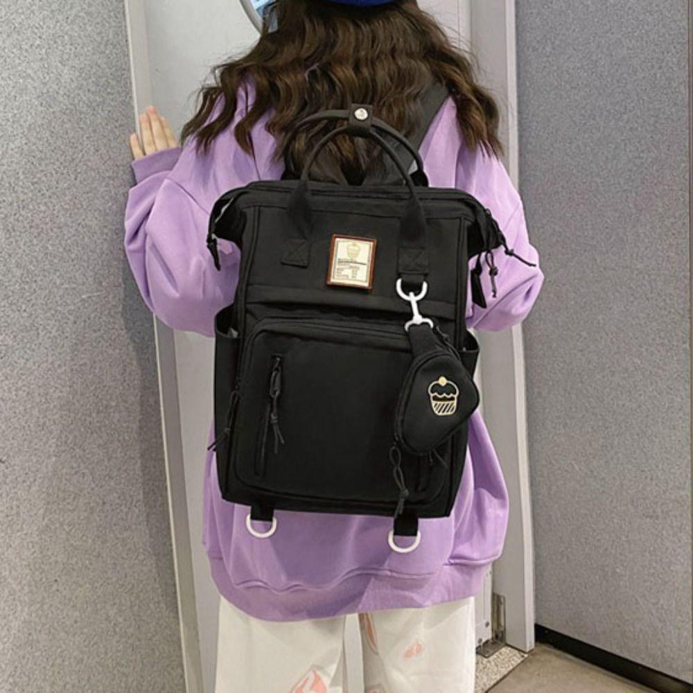 Portable Laptop Backpack Large Capacity Ins Shoulder Bag Wear-Resistant College School Bag Travel