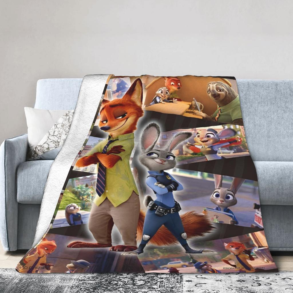 Zootopia Blankets Fleece Textile Decor Judy Hopps Nick Wilde Breathable Super Warm Throw Blankets for Sofa Office Quilt