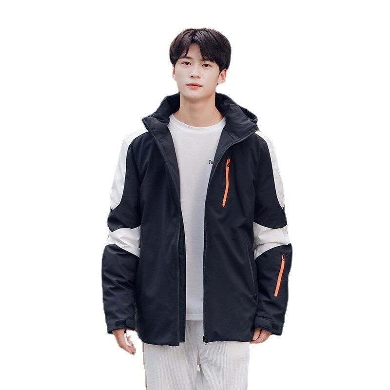 Winter new men's and women's short hooded white duck down jacket couple trend outdoor wear waterproof