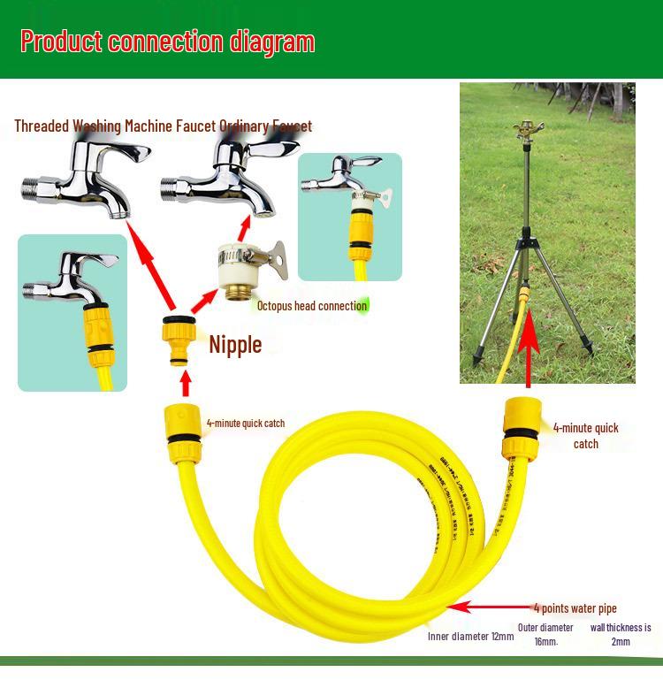Zinc Alloy 360° Rotating Sprinkler with Tripod Stand for Lawn Irrigation