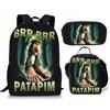 Cartoon Printing Casual Shoulder Bag Junior High School Students Large Capacity Backpacks