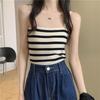 Chic Striped Knit Camisole - Women's Summer Top, Versatile for Inner or Outer Wear, Short and Stylish, Ideal for Southeast Asian Fashion