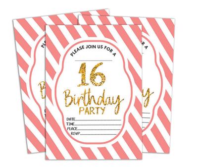 Darling Souvenir Tarjeta de invitación de cumpleaños blanca 28 piezas Rellenar o escribir invitaciones en blanco Suministros para fiestas imprimibles 5 x 7