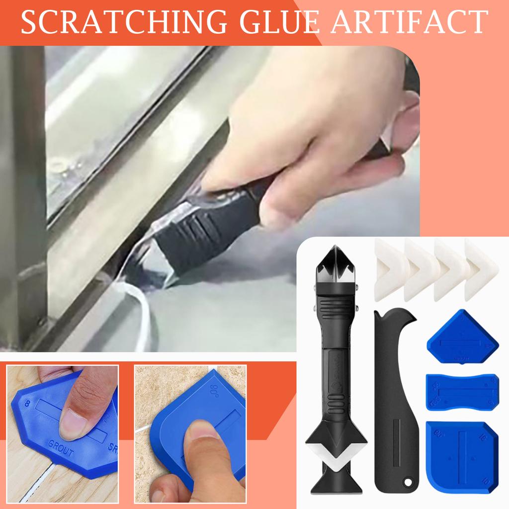 9PC Silicone Caulking Tool Set Metal Scraper Sealant Remover Finishing Tool For Grout And Tile Edges