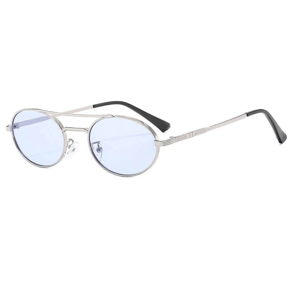 Oval Sunglasses Women Retro Metal Small Frame Sunglasses Men Luxury Popular Ins Sun Visor Driving And Fishing Sunglasses UV400