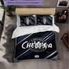 Chelsea FC Pattern 3 Pieces Bedding Set Soft Microfiber Duvet Cover with Pillow Cases for Bedroom