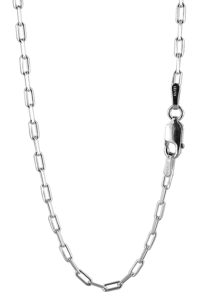 Gin no Long Azuki Sterling Silver 925 Chain Only [Shinjuku Kura] Chain, 4-Sided Cut, 40-60cm (55cm) Long, Approx. 2.0mm Wide, Necklace, Men's,