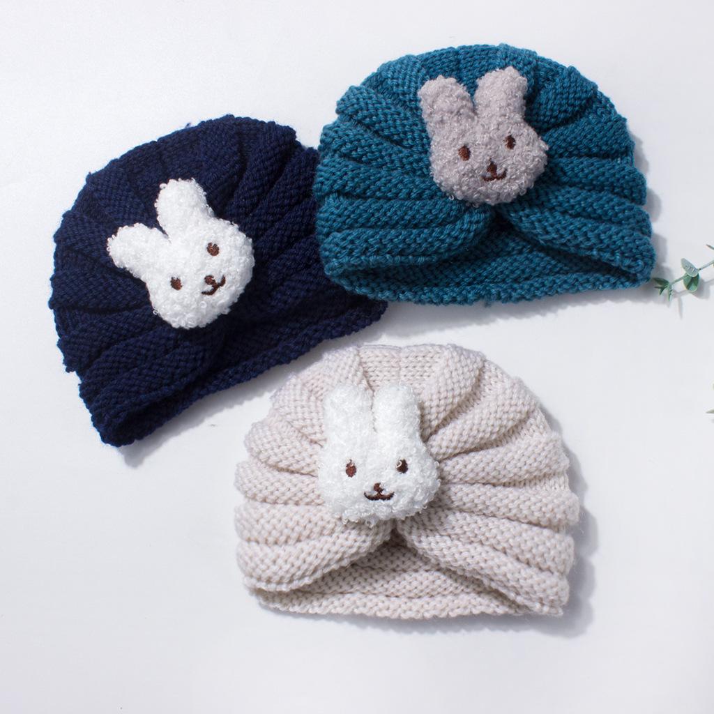 European & American Kids' Knit Wool Winter Hat - Cute Rabbit Cartoon Beanie