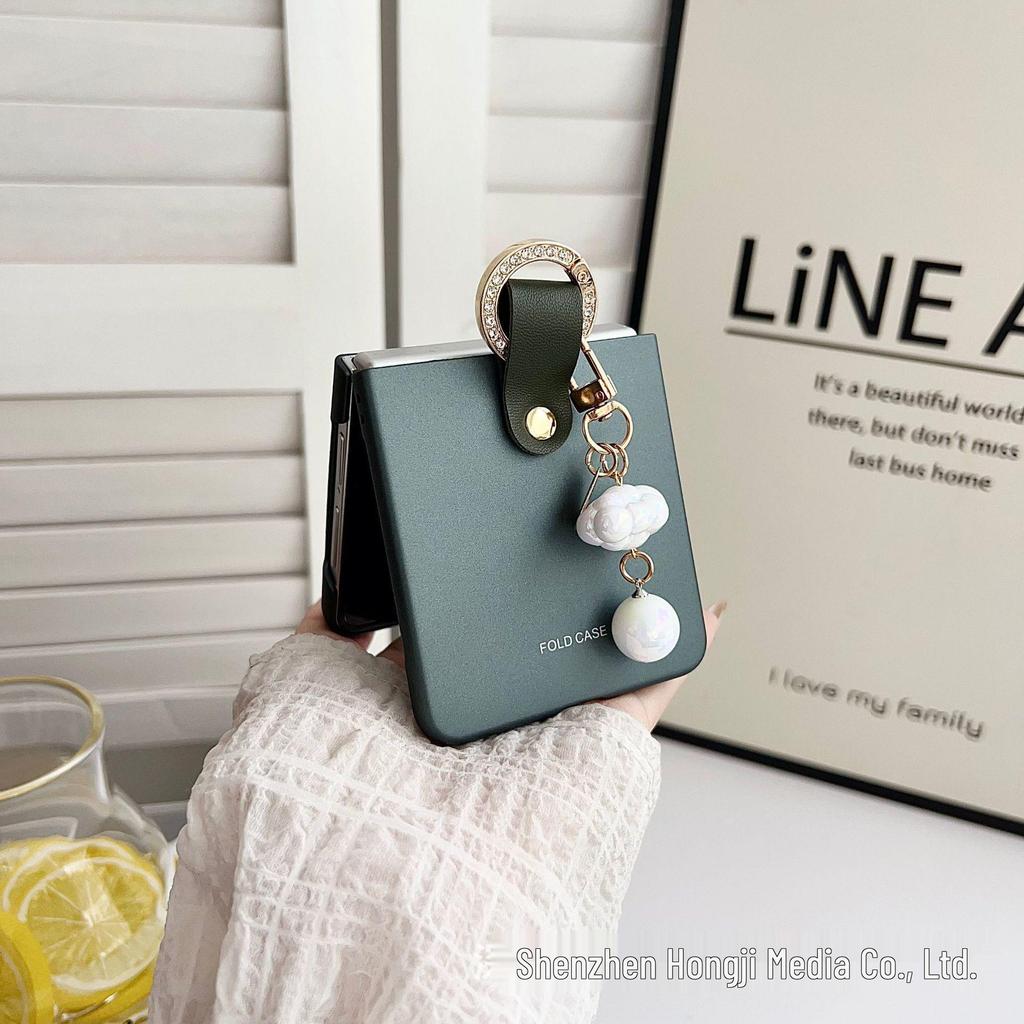 Samsung Z Flip7 Frosted Skin-Feel Case with Hand Strap - Drop-Proof Protective Cover for Flip6