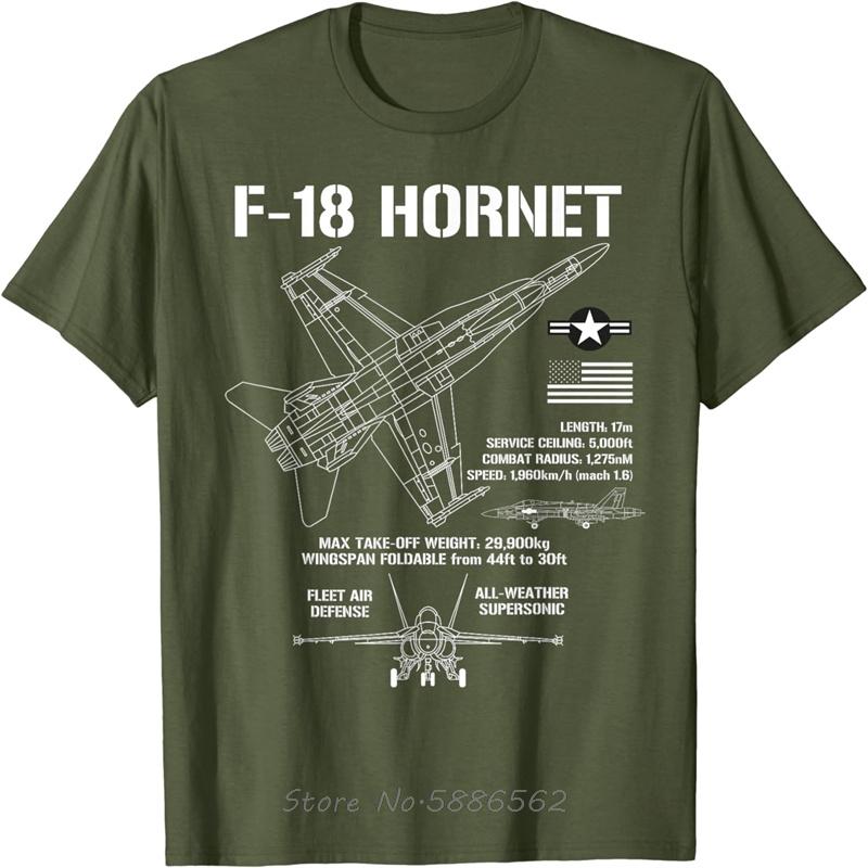 

F-18 Hornet Fighter Jet Specs Military Airplane F18 T-Shirt Oversized Unisex T Shirt Cotton Fitness Tees Tops Men s Clothing 4XL