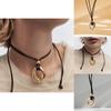 Elegant Handcrafted Alloy And Pu Irregular Circle Pendant Necklace Ideal For Trendy Women