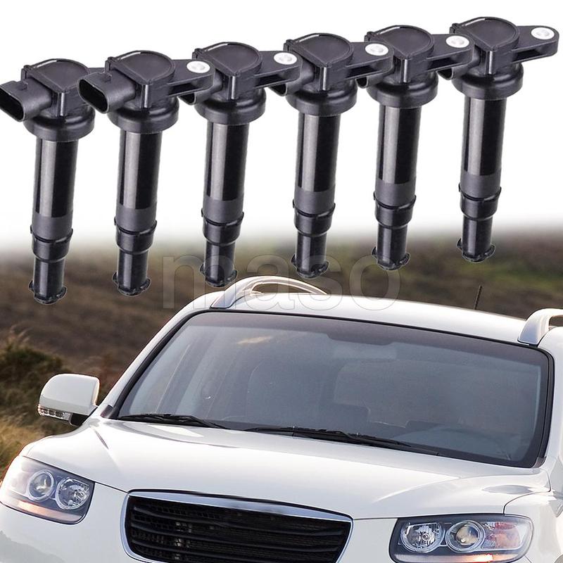 6pcs Ignition Coils Pack For Hyundai Santa Fe V6 2.7L 2007 For Kia Optima V6 2.7L 2006 27301-3E100 273013E100 5C1782