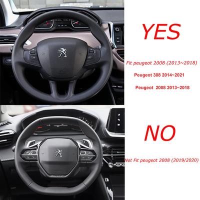 Potah volantu Carbon Fiber + Kůže Pro Peugeot 208 2012~2018 Peugeot 308 2014~ 2008 2013~2018 Auto
