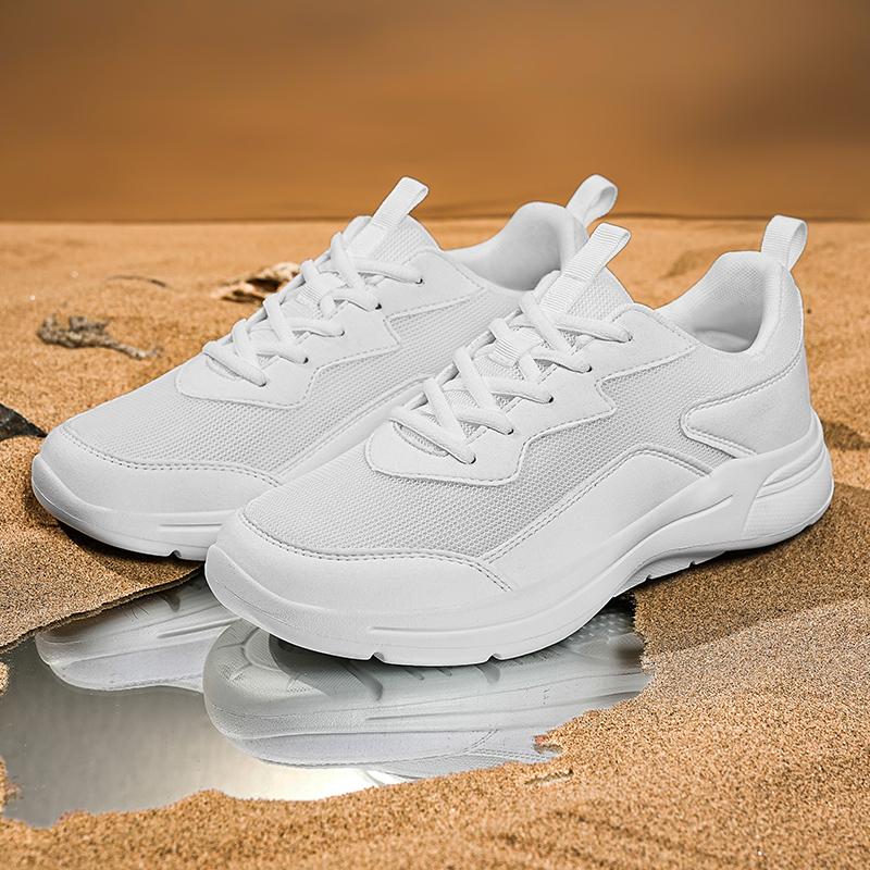 2025 Spring Summer New Small White Shoes Men's Shoes All Match Breathable Sports Lightweight Shock Absorption Casual Black 48